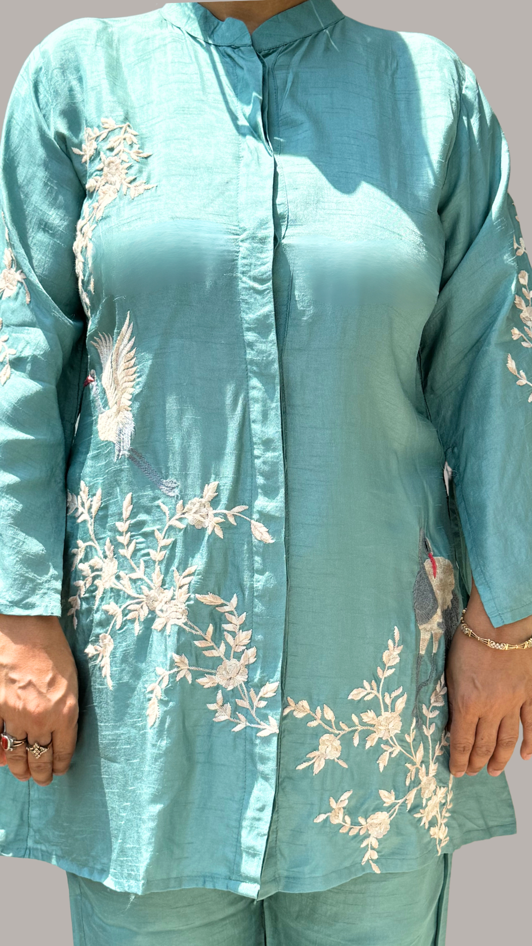 Turquoise Floral Tapestry Ensemble Co-ord Set