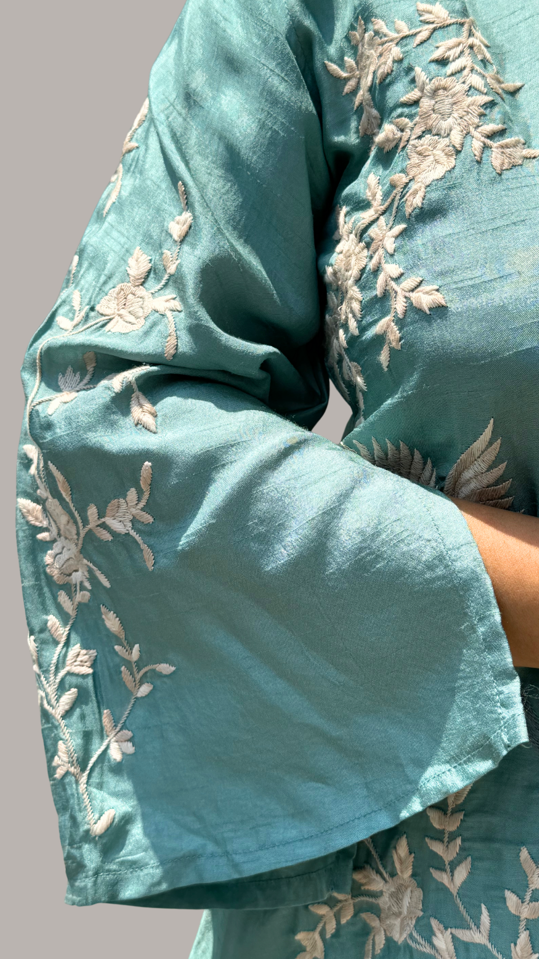 Turquoise Floral Tapestry Ensemble Co-ord Set