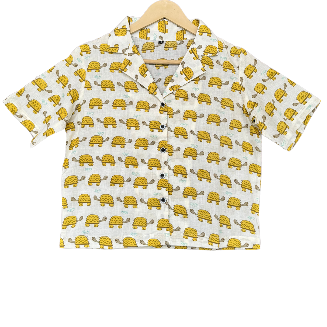 White Turtle Tapestry Shirt