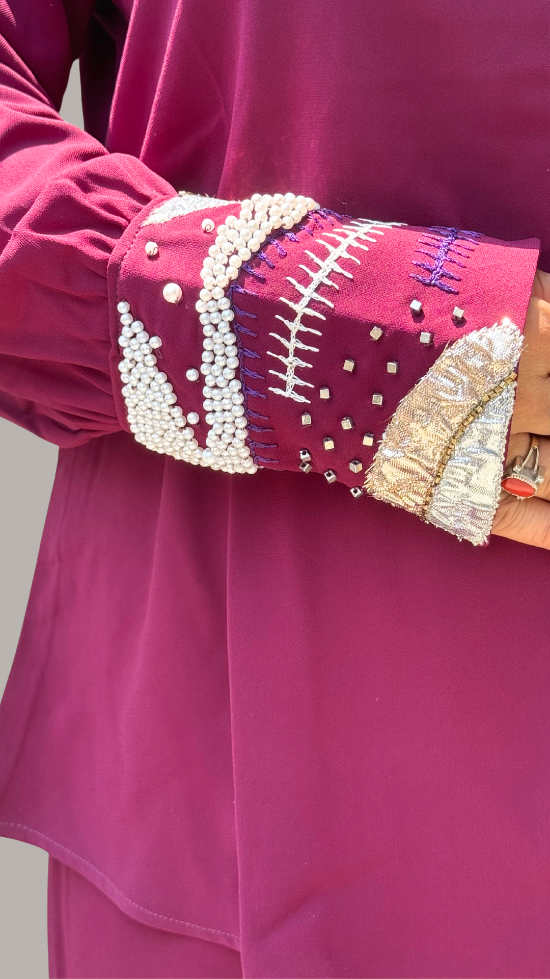 Maroon Pearl Elegance Ensemble Co-ord Set