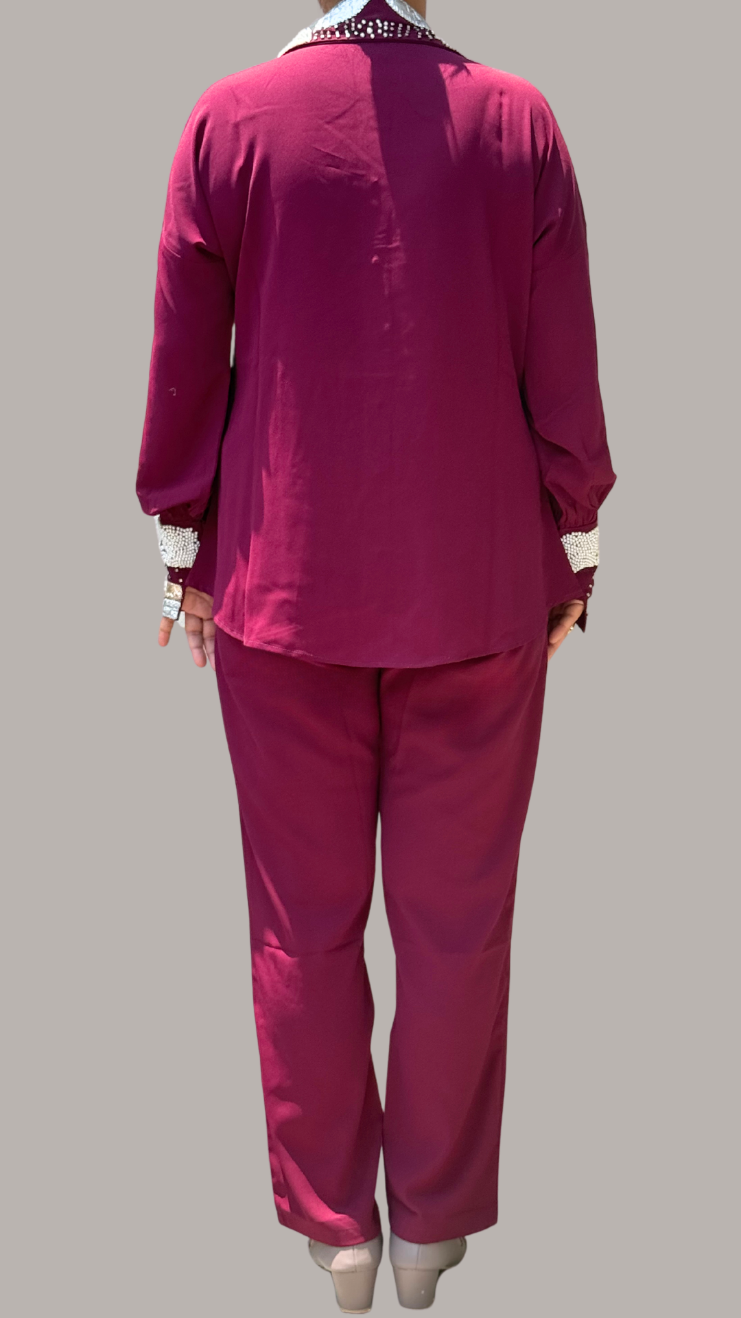 Maroon Pearl Elegance Ensemble Co-ord Set