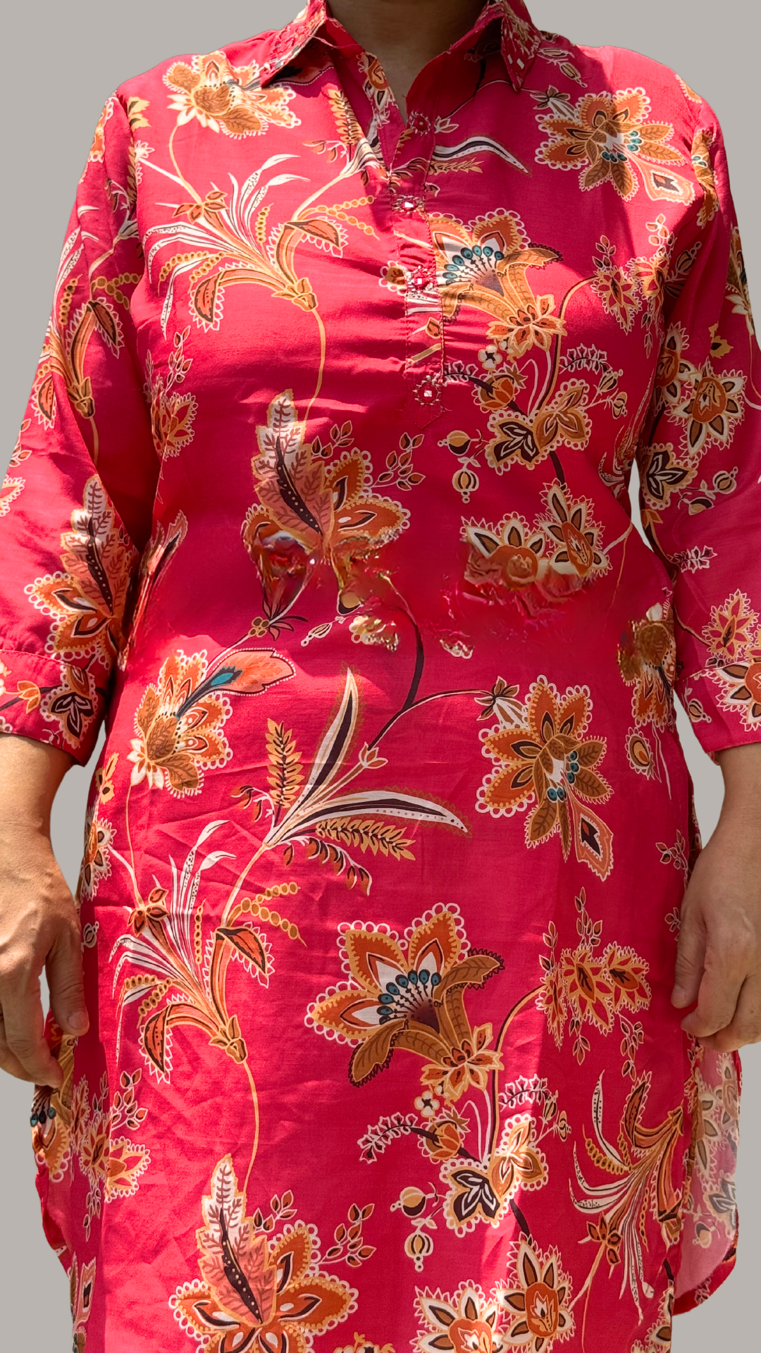 Bright Pink Digital Print Blooming Symphony Co-ord Set