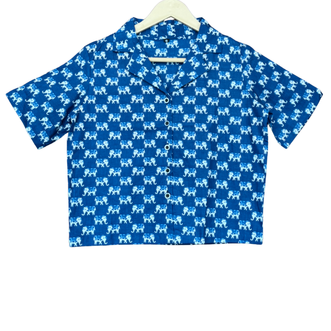 Blue Safari Blossom Fusion Shirt