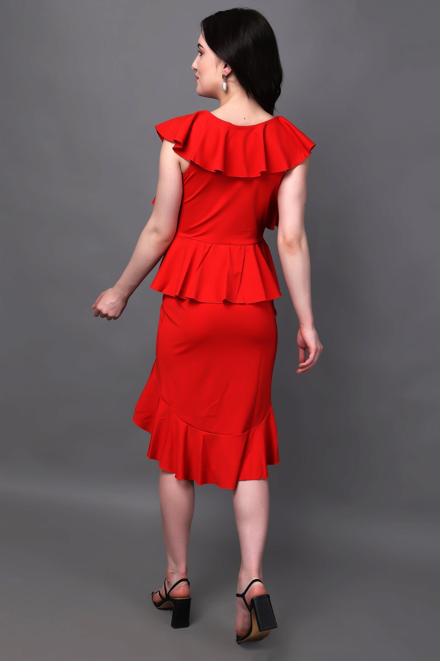 Red Valentine Ruffled Dress