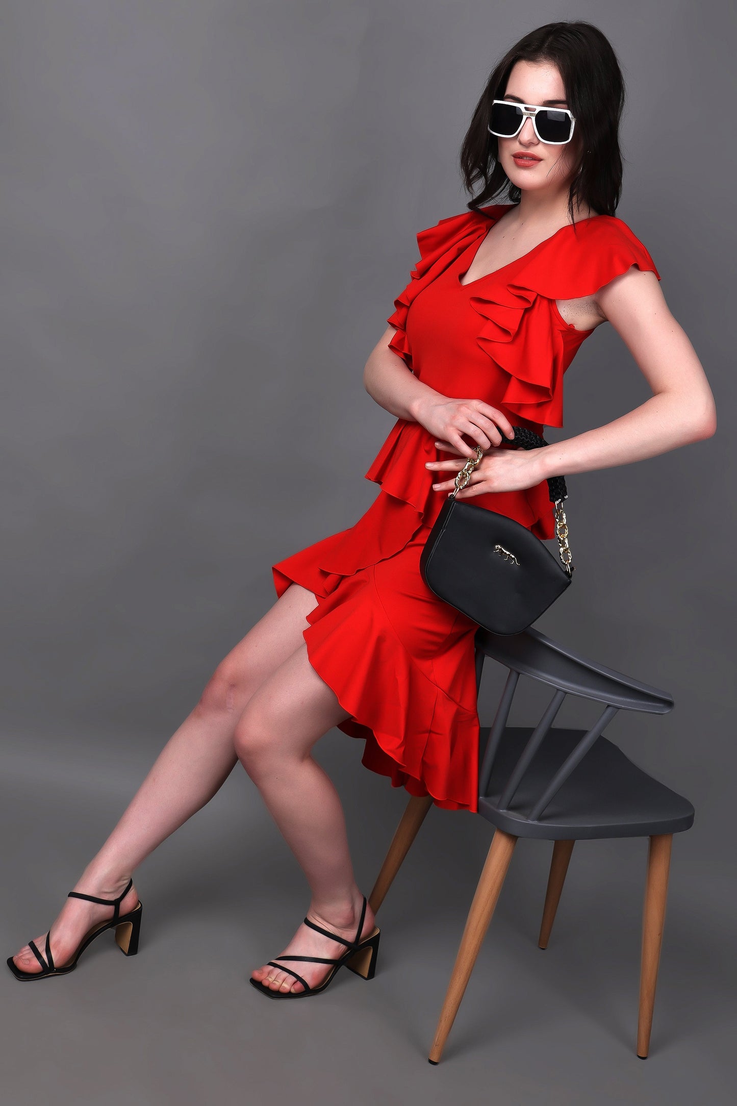Red Valentine Ruffled Dress