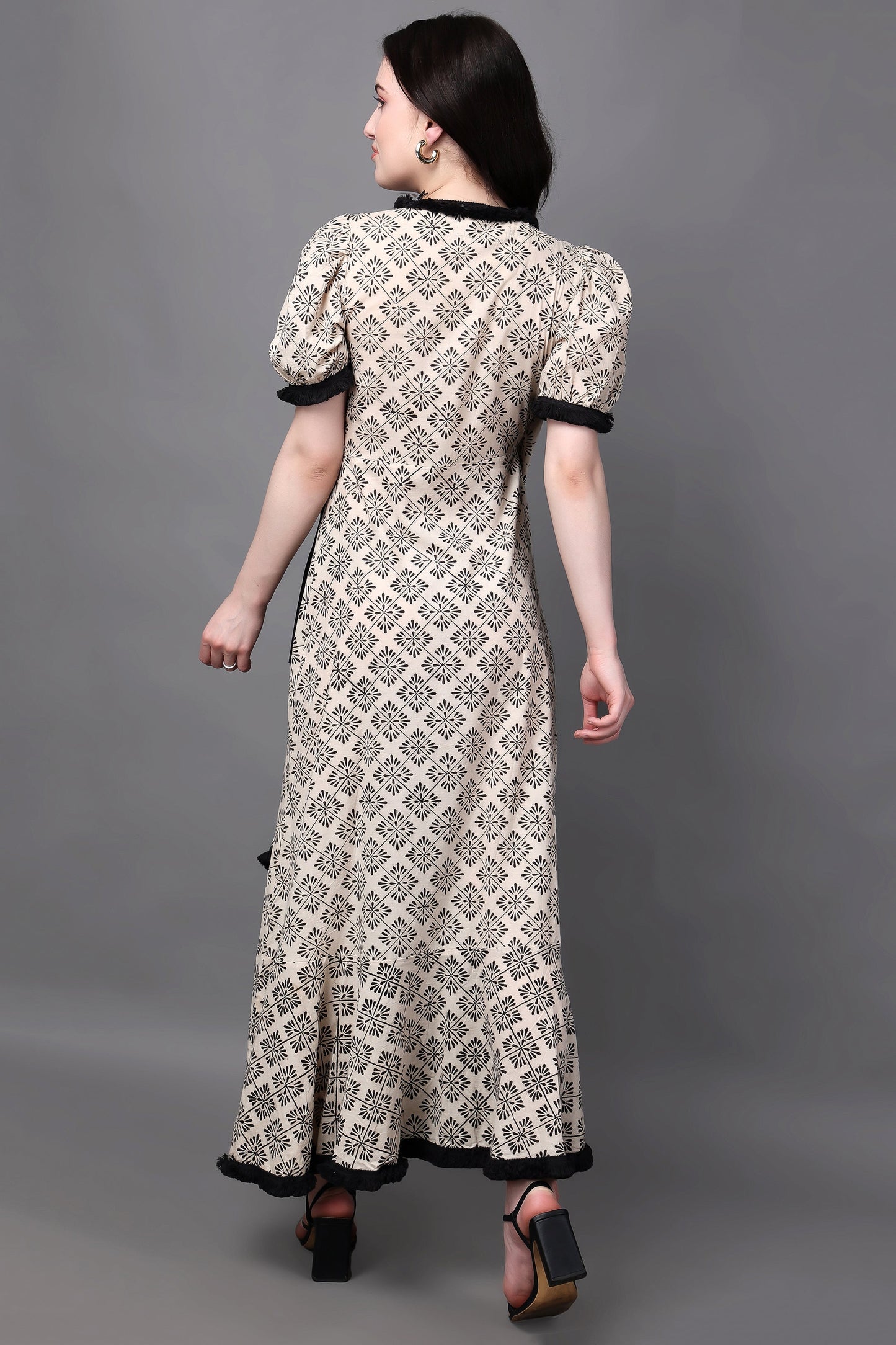Multicolour Geometric Print Warp-ron Dress With Slit