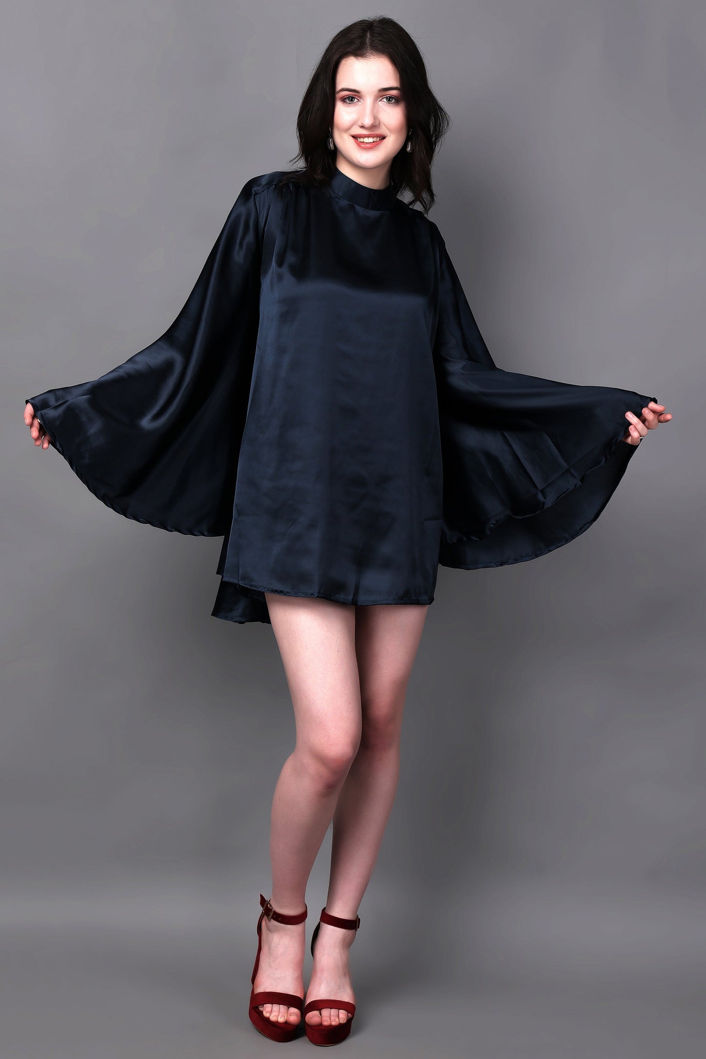 Elegant Navy Blue Rhinestone String Party Dress