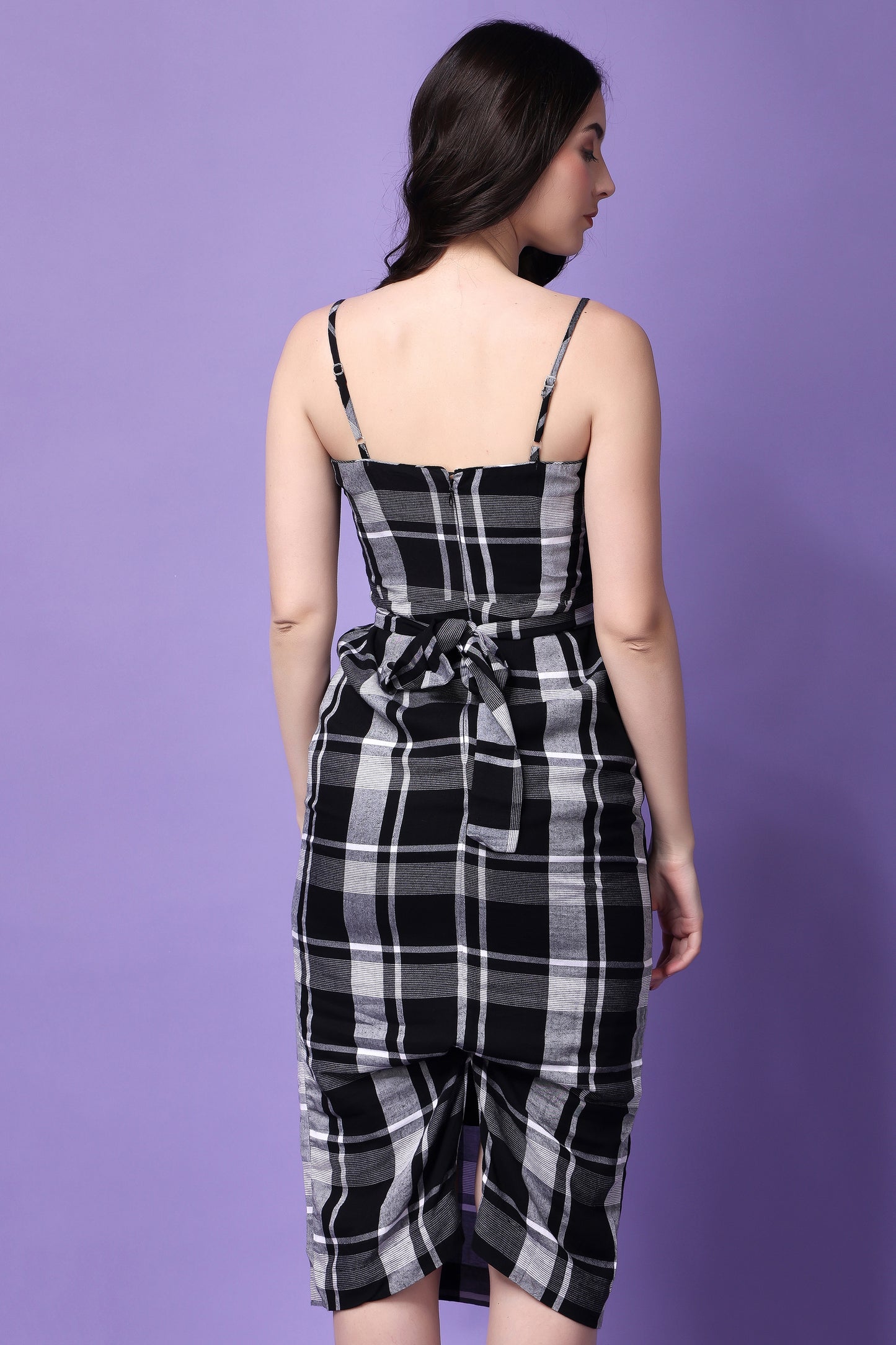 Check Mate Dress With A Bow belt