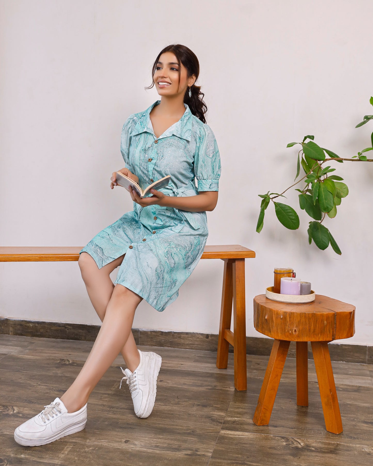 Multicolour Marbleized Majesty Dress