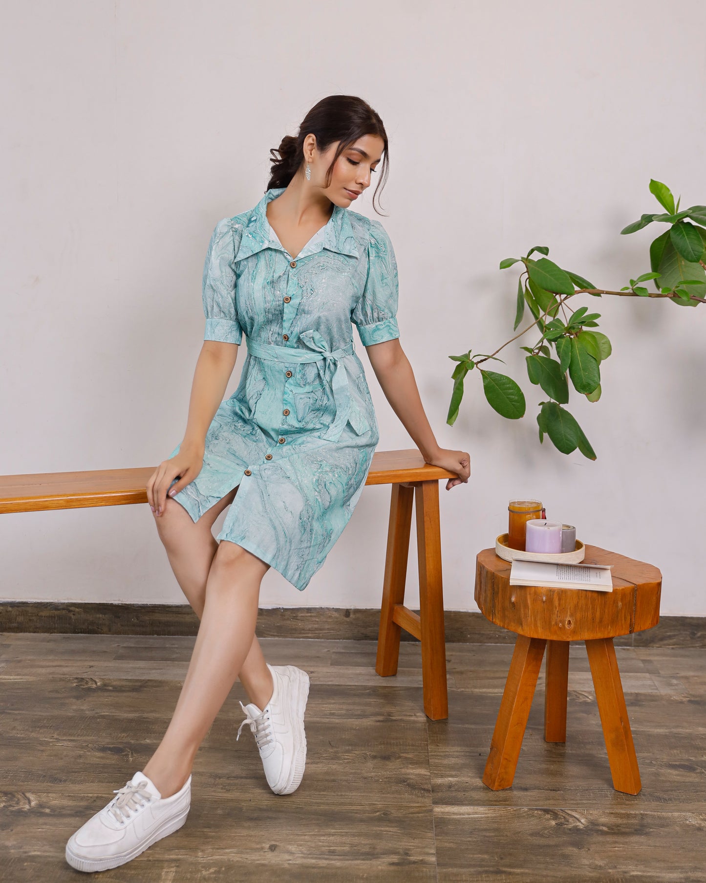 Multicolour Marbleized Majesty Dress