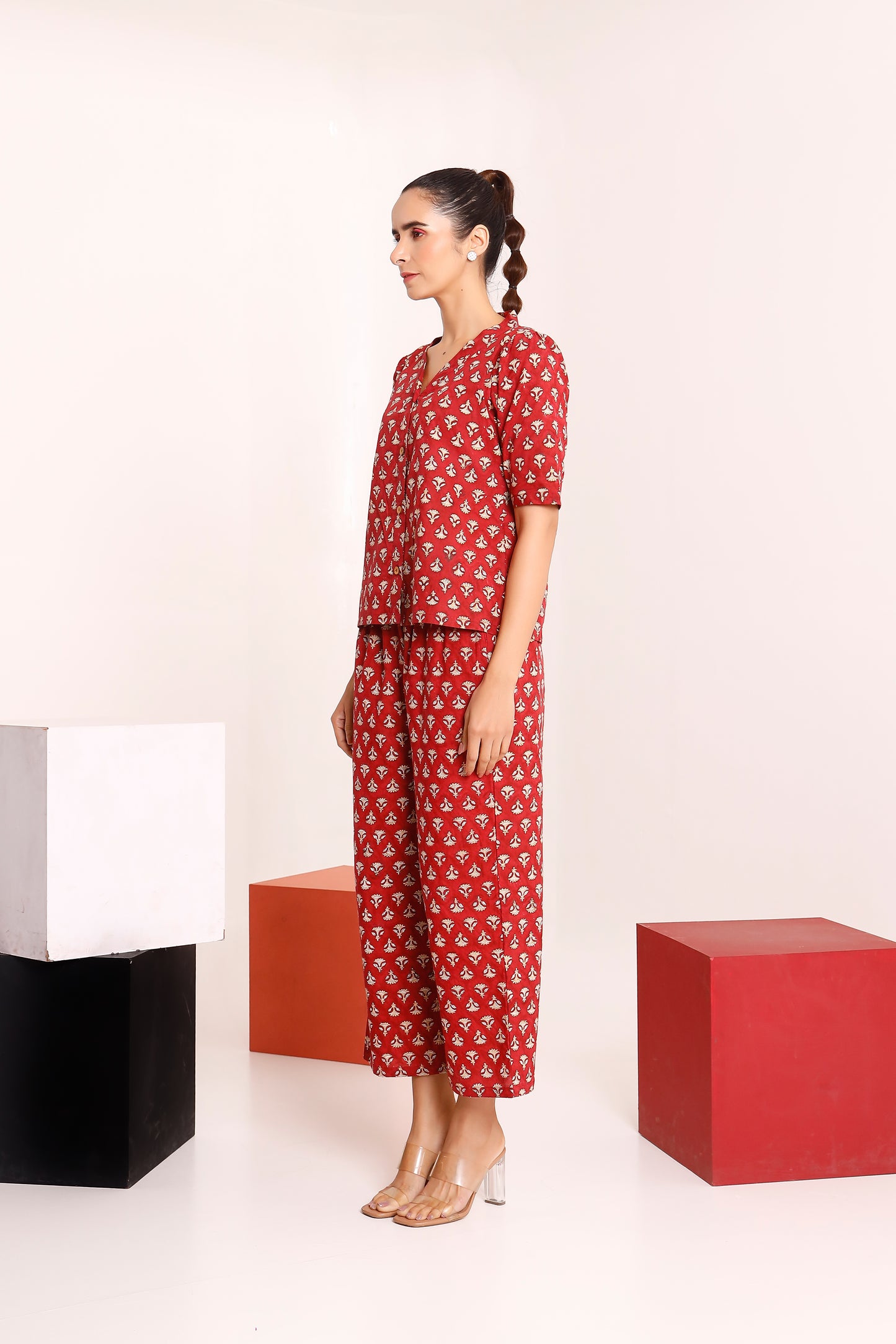 Red Motif Magic Co-ord Set