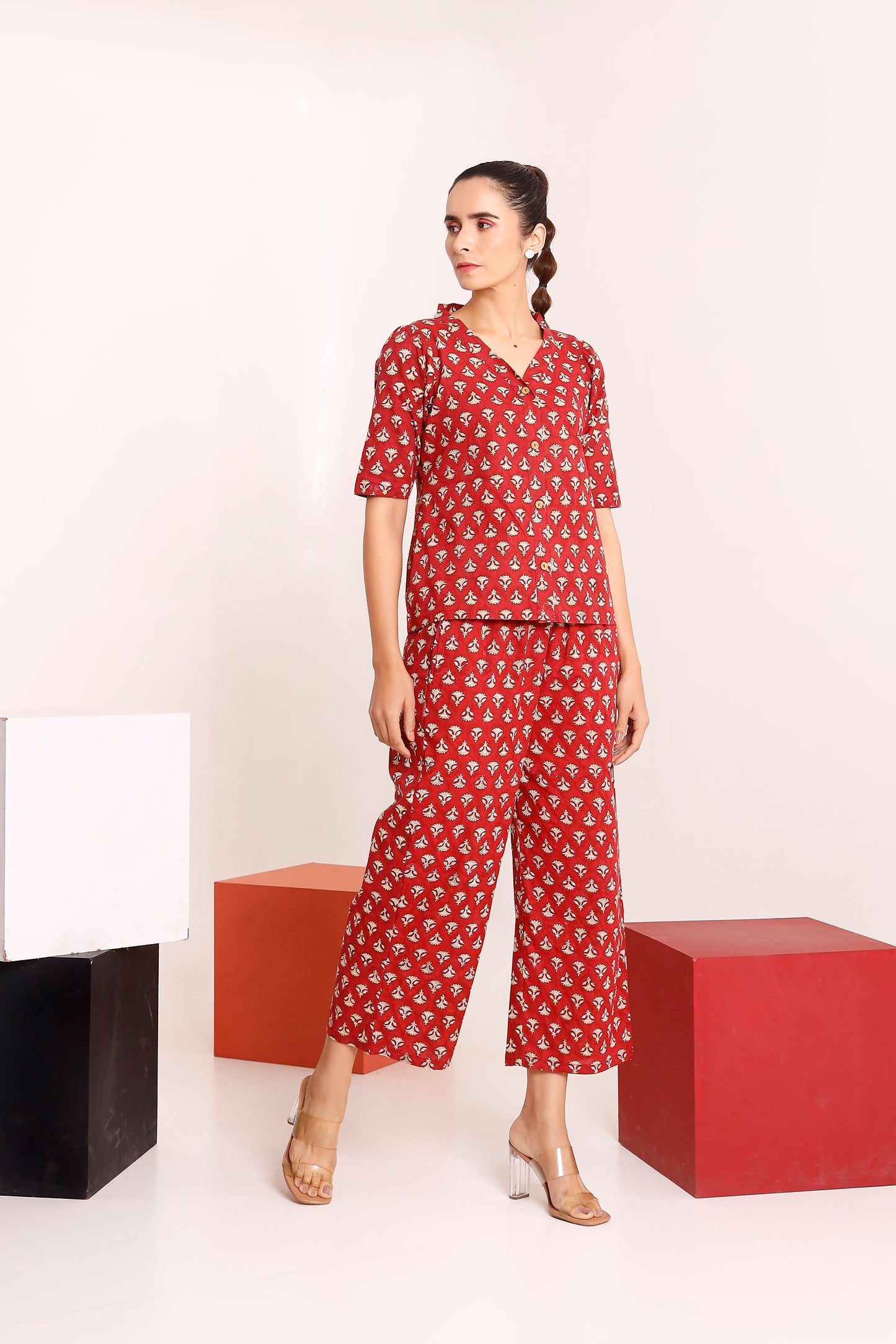 Red Motif Magic Co-ord Set