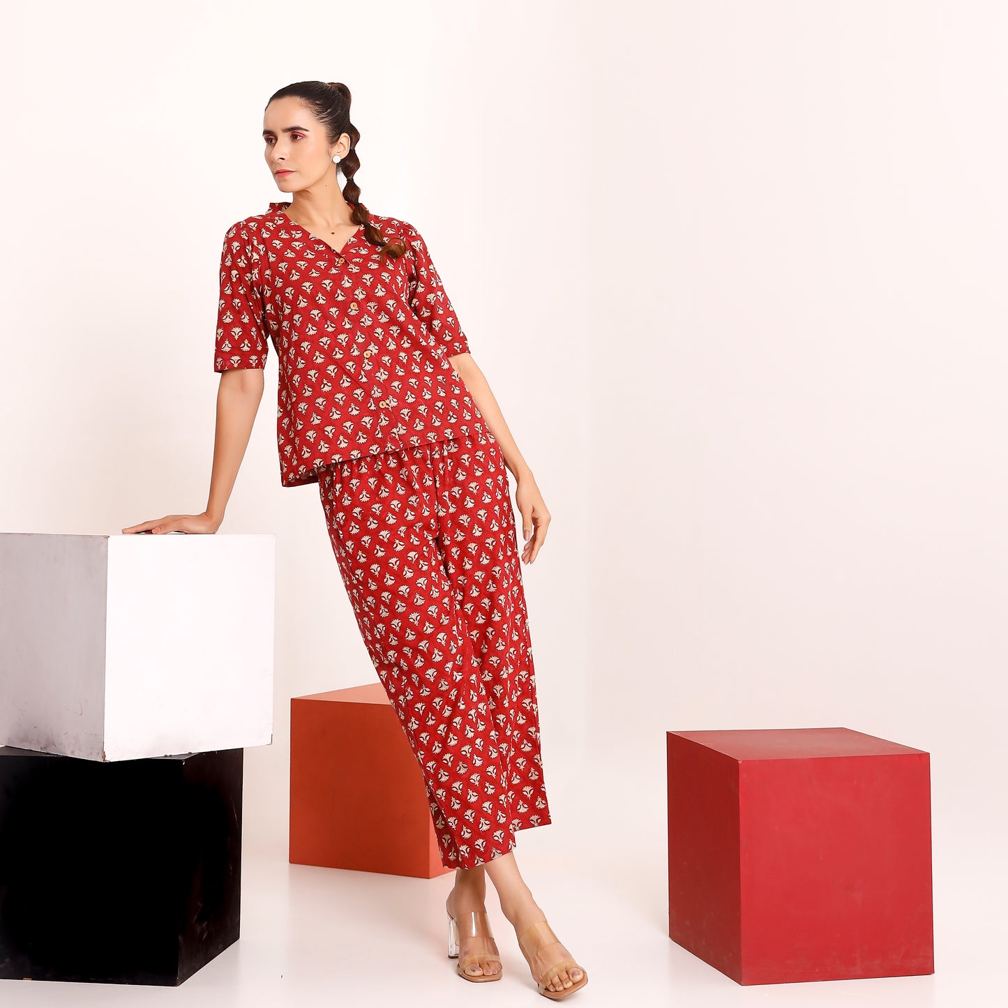 Red Motif Magic Co-ord Set