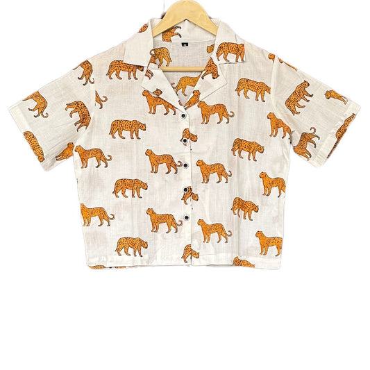 Leopard Lounge Cotton Shirt