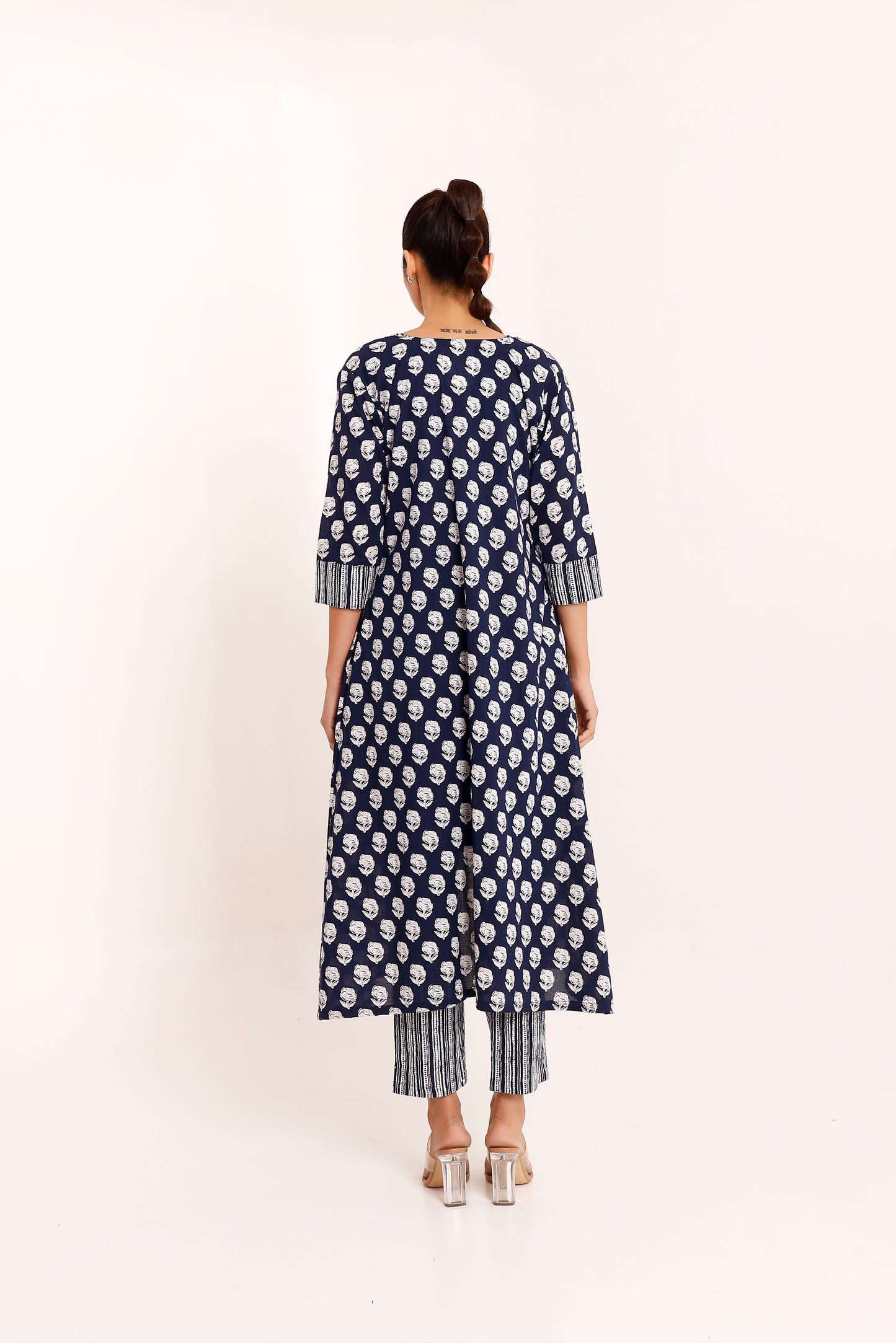 Blue Cotton Canvas Chic Co-ord Set