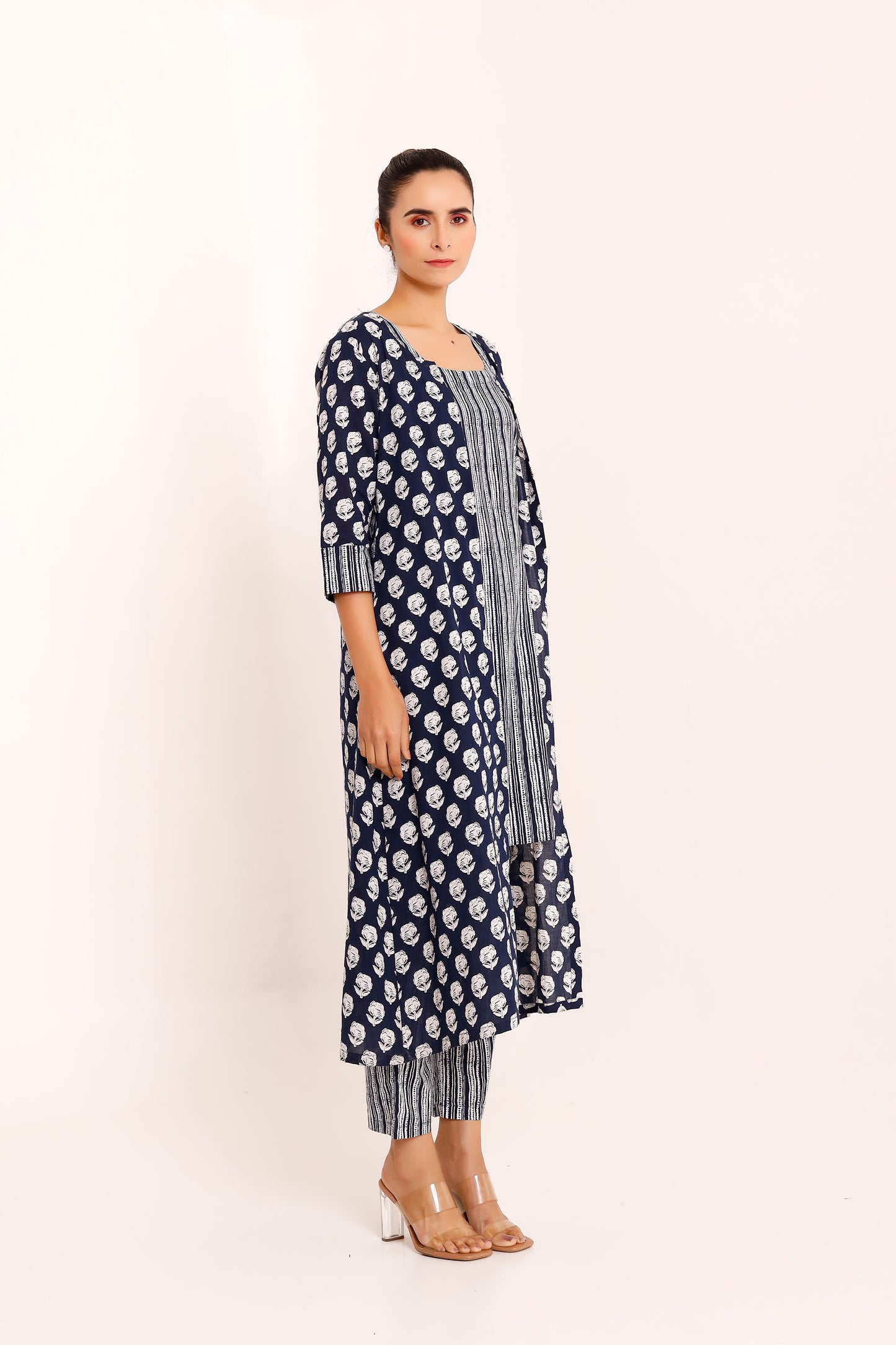 Blue Cotton Canvas Chic Co-ord Set