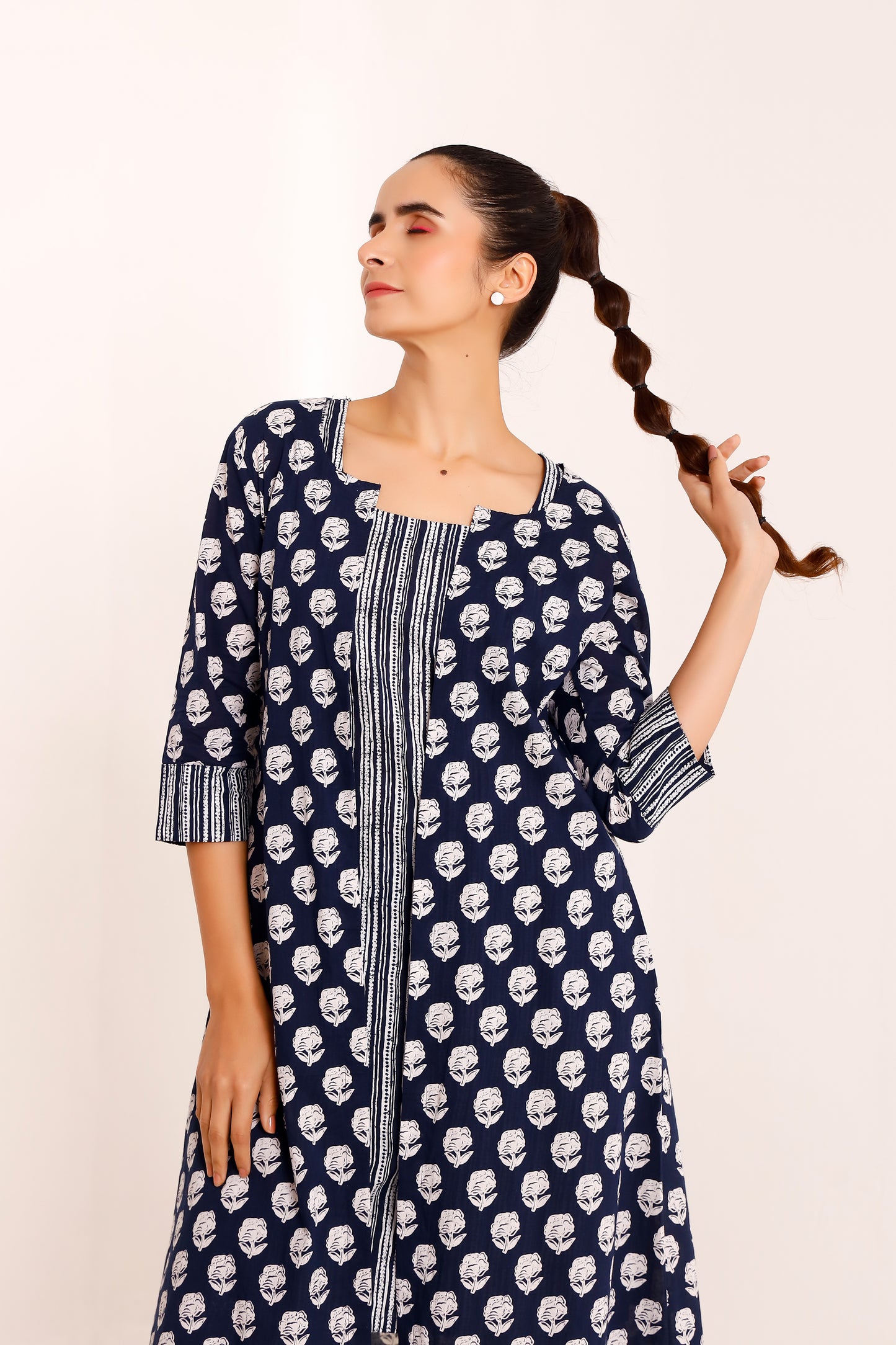 Blue Cotton Canvas Chic Co-ord Set