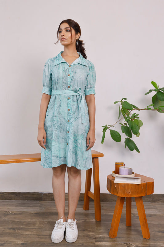 Multicolour Marbleized Majesty Dress